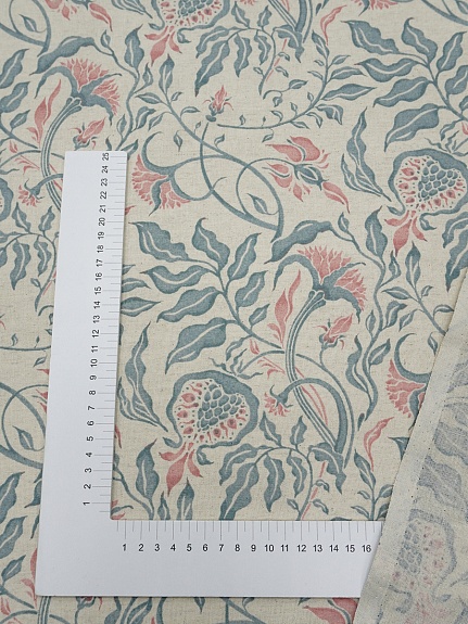 Полулен "Гранатовое настроение" (на суровом), ш.1.5м, лен-30%, хлопок-70%, 147гр/м.кв