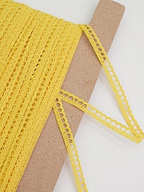 Кружево цв.желтый, ш.08мм, хлопок-90%, п/э-10%, рис.092/29