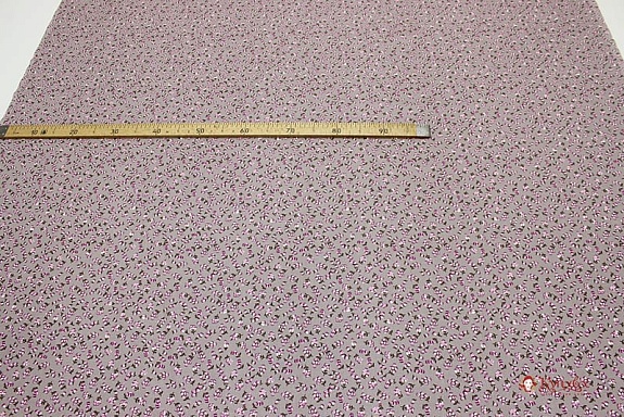 Мерный лоскут(ткань в отрезах) - Перкаль "Брусничные цветочки" цв.кофейно-лиловая дымка, ш.1.5м,