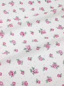 Ситец "Милые розочки" цв.бордовый, ш.0.8м, хлопок-100%, 85гр/м.кв