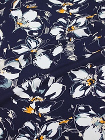 БРАК (цена снижена) Штапель "Селестина" цв.чернильный, ш.1.45м, вискоза-100%, 90гр/м.кв