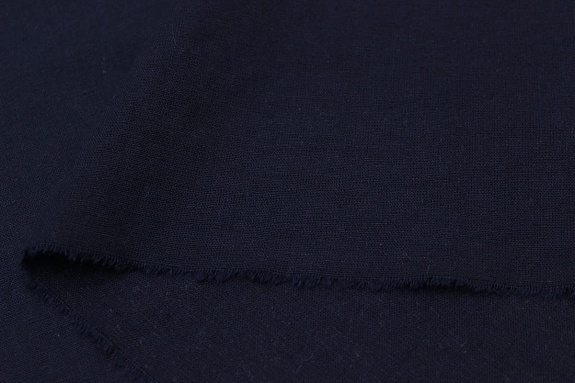 Полулен костюмный с эффектом мятости цв.Темный чернильно-синий, ш.1.5м, хлопок-70%, лен-30%