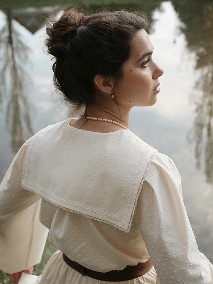 Нежное платье из Фактурного хлопка "Шарики"