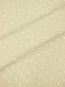 Теплый хлопок "Набойка - белые цветочки" цв.св.телесно-желтый, ш.1.5м, хлопок-100%, 160гр/м.кв
