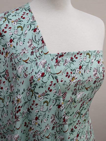 Штапель "Марисоль" цв.мятный, ш.1.43м, вискоза-100%, 90гр/м.кв