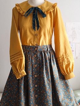 Юбка из теплого хлопка и блуза из фактурного хлопка