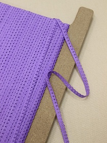 Кружево цв.яркий сиренево-лававндовый, ш.6мм, хлопок-90%, п/э-10%