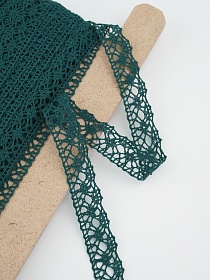 Кружево цв.зеленая морская волна, ш.20мм, хлопок-90%, п/э-10%, рис.015/33