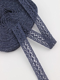 Кружево цв.темно-синий флер, ш.15мм, хлопок-90%, п/э-10%, 10м, рис.099/22