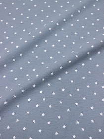Теплый хлопок "Звездопад на серо-голубой дымке", ш.1.5м, хлопок-100%, 160гр/м.кв