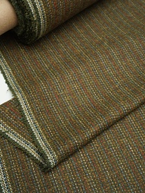 Шерсть пальтово-костюмная Твид "Полоска-пунктир" цв.хаки, ш.1.5м, шерсть-30%, п/э-70%, 330гр/м.кв