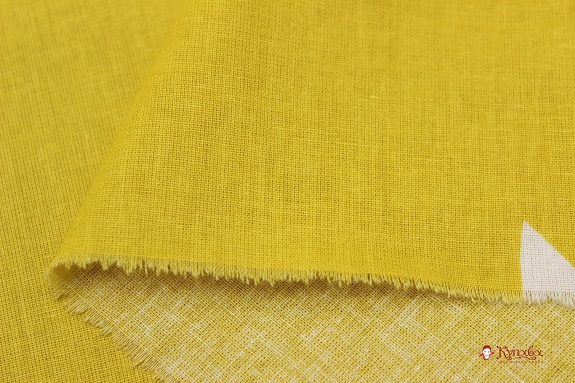 Мерный лоскут (ткань в отрезах) - Поплин "Палермо" цв.желтый с оливковым оттенком, ш.2.2м