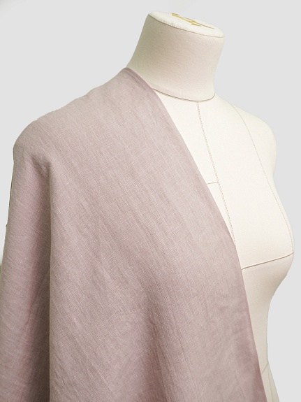 Лен постельный с эффектом мятости цв.Светлый розово-сиреневый флер, ш.2.45м, лен-100%, 165гр/м.кв