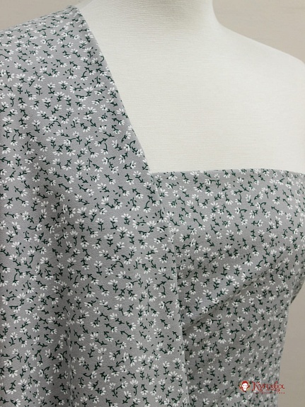 Теплый хлопок "Луговая ромашка" цв.серый, СОРТ2, ш.1.50м, хлопок-100%, 160гр/м.кв