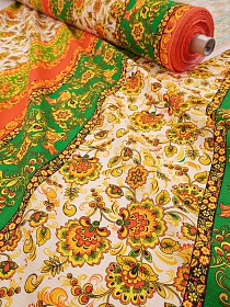 Вафельное полотно "Золотая хохлома", ш.1.5м, хлопок-100%, 150гр/м.кв