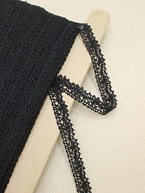 Кружево цв.черный, ш.13мм, хлопок-90%, п/э-10%