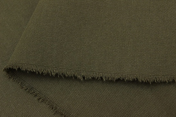 Плотный хлопок цв.Темно-зеленый хаки, ш.1.55м, хлопок-100%, 250гр.м/кв
