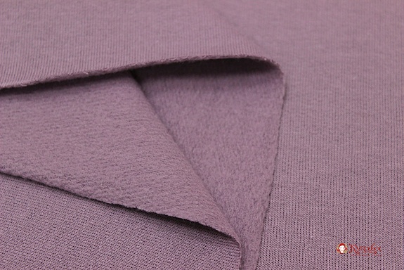 Футер 2-х нит. начес цв.Лилово-серый, ш.2.14м (1.07м*2, чулок), Карде/Ое, хлопок-90%, п/э-10%