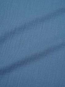 Муслин двухслойный с эффектом жатости цв.Темный винтажно-голубой, СОРТ2, ш.1.4м, хл-100%, 110гр/м.кв