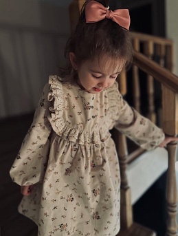 Платье для девочки из теплого хлопка "Изадора"