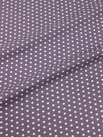 Штапель "Белый горох (3мм)" цв.серо-фиолетовый, ш.1.42м, вискоза-100%, 95гр/м.кв