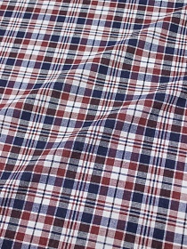 Мерный лоскут Пестрядь "Клетка" цв.чернильный/белый/бордово-терракотовый, ш.1.5м, хлопок-100%, 140гр/м.кв