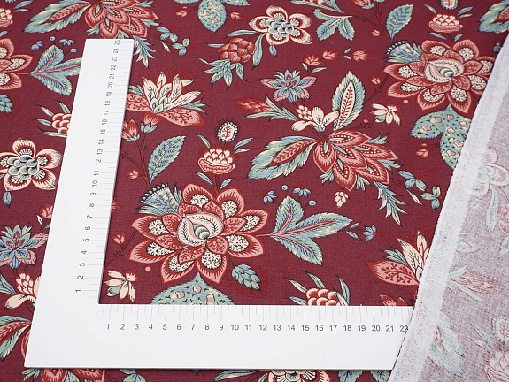 Перкаль "Царевна" цв.винтажный бордово-красный, ГОСТ, ш.1.5м, хлопок-100%, 125гр/м.кв