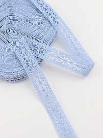 Кружево цв.небесно-голубая дымка, ш.15мм, хлопок-90%, п/э-10%, 10м, рис.099/20