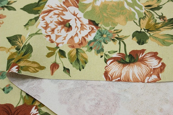 Ткань интерьерная "Нежный аромат" (терракотовые цветы), ш.1.48м, хл-80%, п/э-20%, 265гр/м.кв