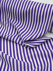 Штапель "Фиолетовые полосы на белом", СОРТ2, ш.1.42м, вискоза-100%, 100гр/м.кв