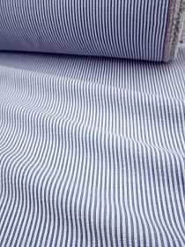 Пестроткань сорочечная Жатка "Узкая полоска" цв.синий/белый, ш.1.45м, хл-100%, 110гр/м.кв