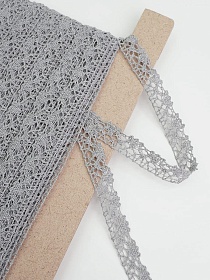 Кружево цв.серый, ш.15мм, хлопок-90%, п/э-10%, рис.016/7