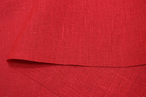 Лен костюмный цв.Красный с малиновым оттенком, СОРТ2, ш.1.5м, лен-100%, 250гр/м.кв
