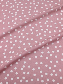 Штапель "Россыпь белого гороха (7мм)" цв.темная пыльная роза, СОРТ2, ш.1.45м, вискоза-100%