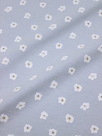 Теплый хлопок "Цветочный ряд" цв.бл.серо-голубая дымка, ш.1.5м, хлопок-100%, 150гр/м.кв