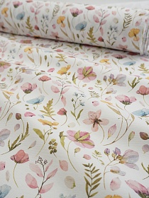 Ткань Дак Цифр.печать "Летняя акварель", ш.1.8м, хлопок-65%, п/э-35%, 225гр/м.кв