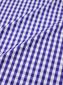 Перкаль пестротканый блузочно-сорочеч. "Средняя сине-белая клетка", ВИД2, ш.1.53м, хл-100%