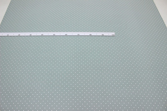 Теплый хлопок "Редкий (4мм) горох" цв.св.голубой мох, ш.1.49м, хлопок-100%, 160гр/м.кв