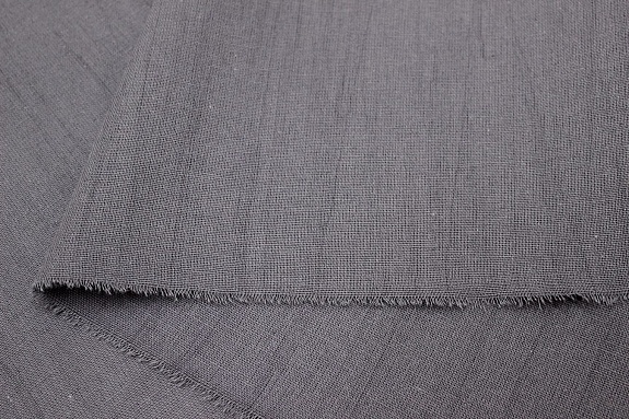 Мерный лоскут(ткань в отрезах)- Хлопколен винтаж (жгутовое окраш) цв.Графитово-серый с фиолетовым от