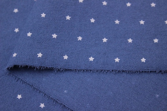 Теплый хлопок "Мелкие звезды" цв.винтажный джинсовый, СОРТ2, ш.1.52м, хлопок-100%, 150гр/м.кв