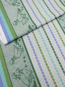 Мерный лоскут Холст полотенечный жаккард "Датский гусь" цв.зеленый, ш.0.5м, лен-30%, хл-70%, 210гр/м.кв