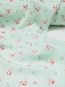 Штапель "Весенний полет" цв.нежно-мятный, ш.1.45м, вискоза-100%, 90гр/м.кв