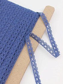 Кружево цв.джинсовый с фиолетовым оттенком, ш.12мм, хлопок-90%, п/э-10%, рис.071/21