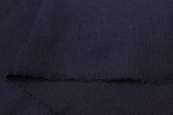 Мерный лоскут - Микровельвет цв.Темно-чернильный, ш.1.46м, хлопок-100%, 200гр/м.кв