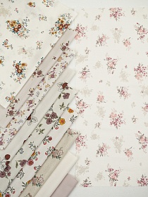 Набор тканей для рукоделия "Сатин: Шелковые букетики", 45*30 см, 10 шт