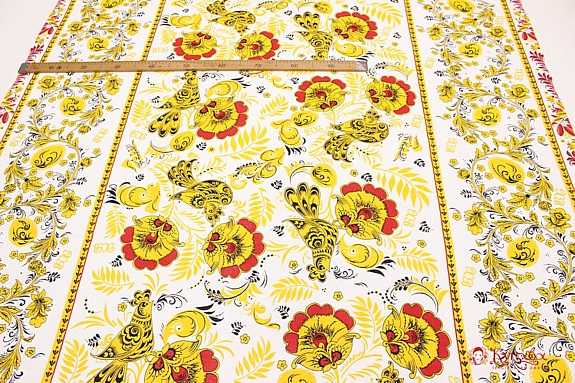 Рогожка "Золотая хохлома",Вид 1  ш.1.5м, хлопок-100%, 150гр/м.кв