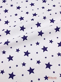 Ситец "Чернильные звезды на белом", ш.0.95м, хлопок-100%, 100гр/м.кв