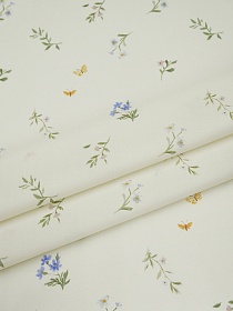 Батист "Легкое порхание " цв.сливочный, ш.1.45м, хлопок-100%, 85гр/м.кв