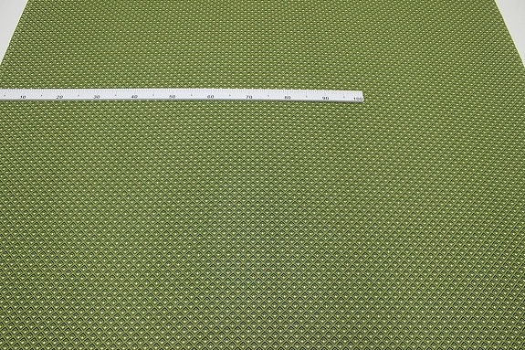Бязь "Геометрия - уголки" цв.оливково-зеленый, ш.1.5м, хлопок-100%, 120гр/м.кв