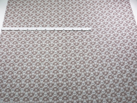 Бязь "Сириус-совы" цв.какао (комп), ш.1.5м, хлопок-100%, 138гр/м.кв